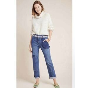 Pilcro and the Letterpress High-Rise Patchwork Boyfriend Jeans Size 27 (31x29)